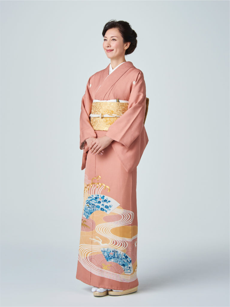 色留袖_波紋集地紙